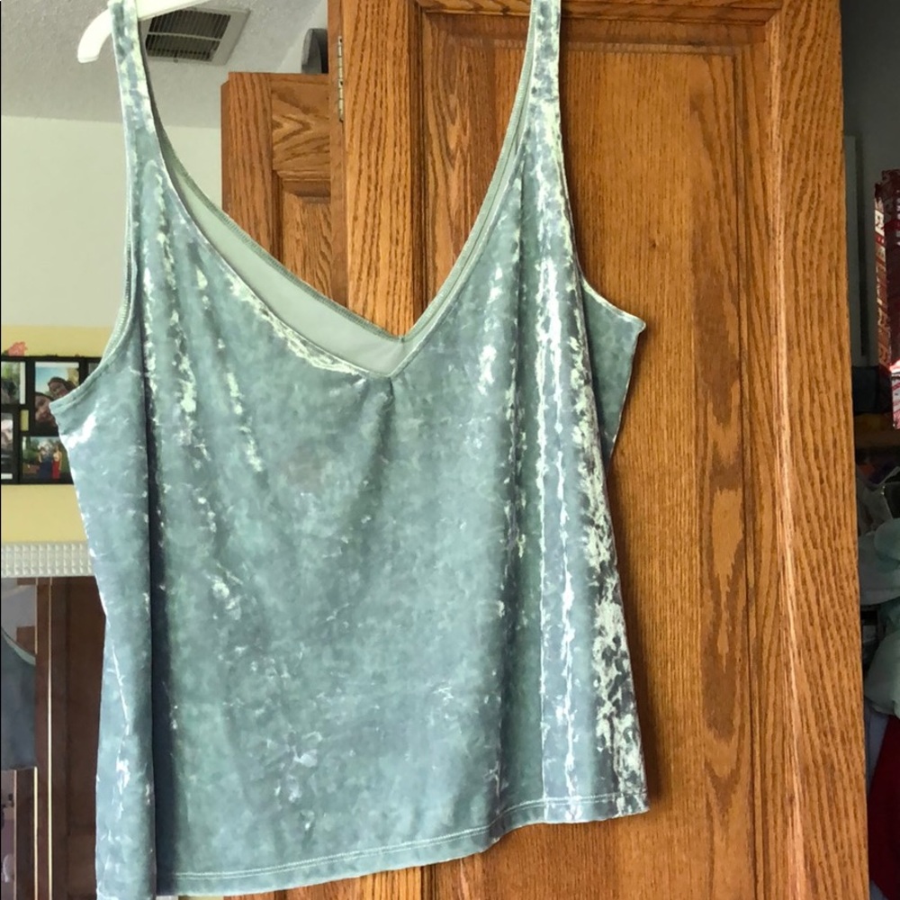 Teal velvet tank